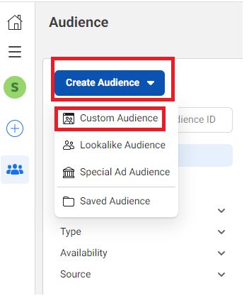create custom audience on Facebook
