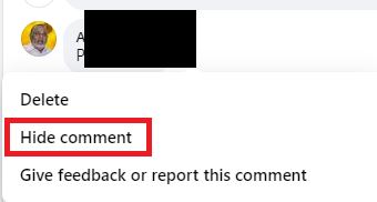 hide comments on Facebook ads