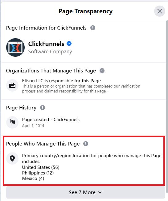People Who Manage This Page Settings