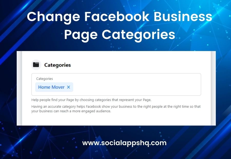 Change Facebook Business Page Categories