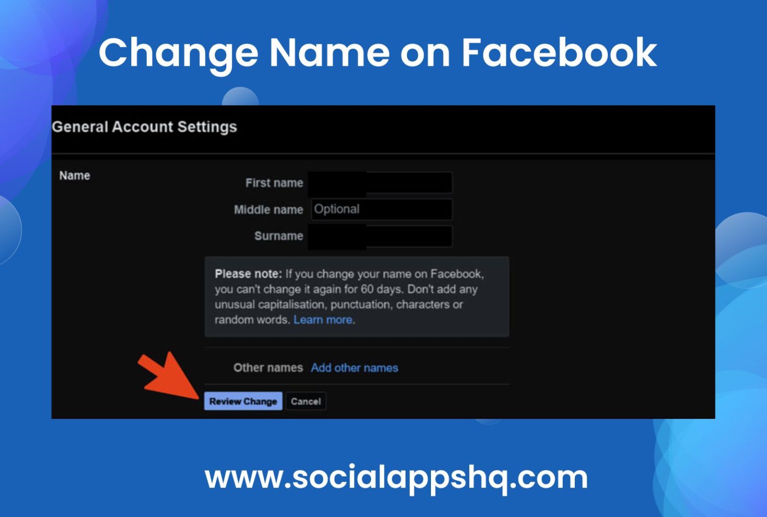 How to Change Your Name on Facebook [2024] SocialAppsHQ