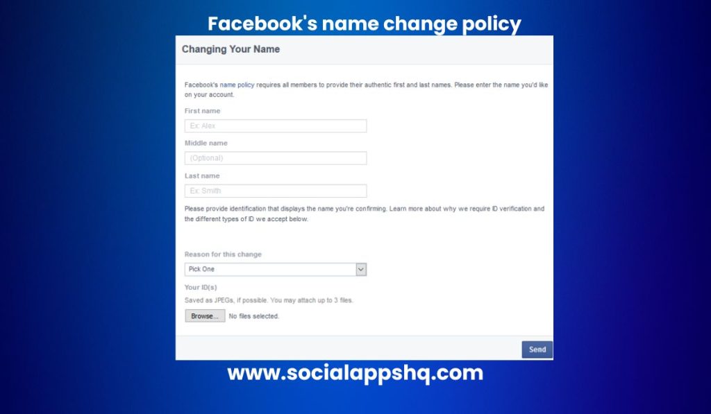 Facebook's name change policy