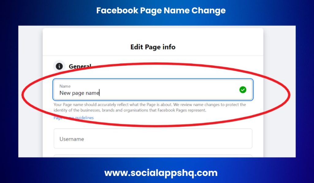 Facebook Page Name Change