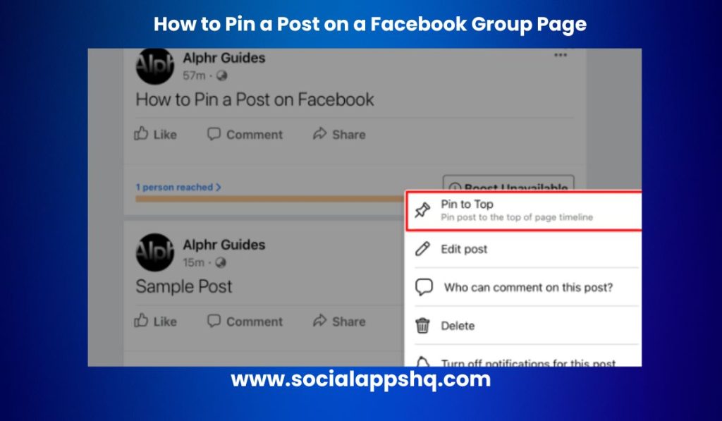 How to Pin a Post on a Facebook Group Page