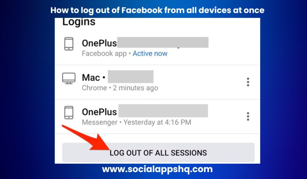 How to log out of Facebook from all devices at once