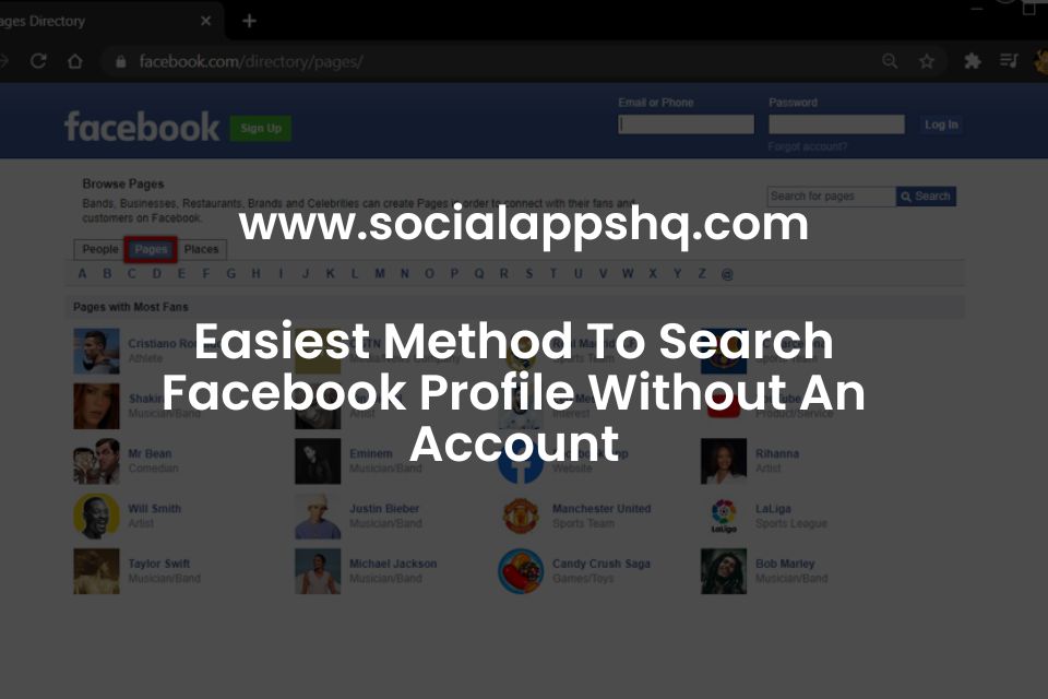 Easiest Method To Search Facebook Profile Without An Account
