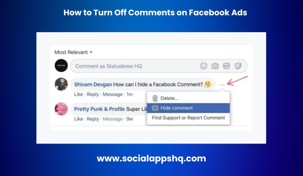 How to Turn Off Comments on Facebook Ads