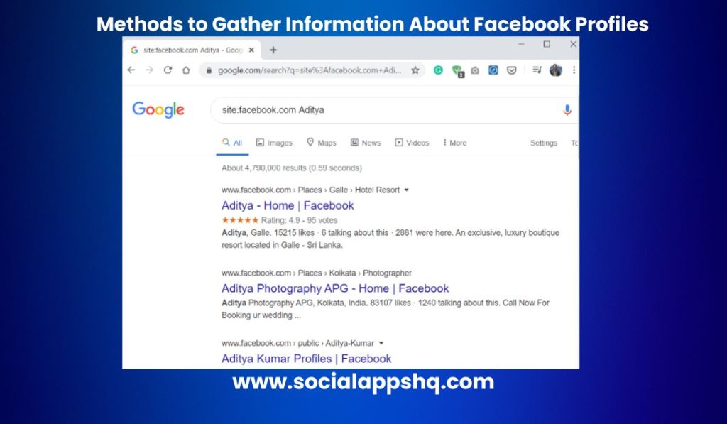 Methods to Gather Information About Facebook Profiles