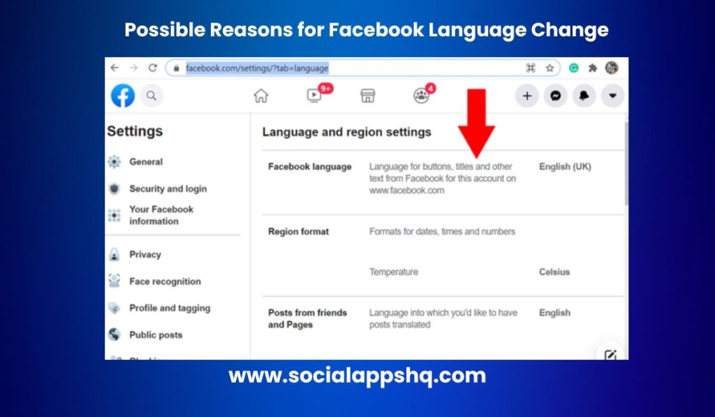 Possible Reasons for Facebook Language Change