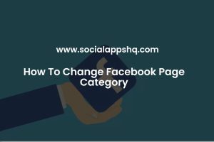 How To Change Facebook Page Category