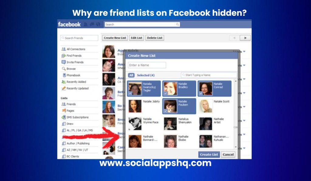 Why are friend lists on Facebook hidden