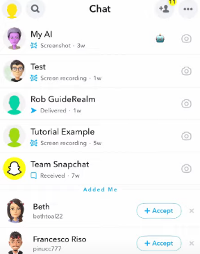 Snapchat account